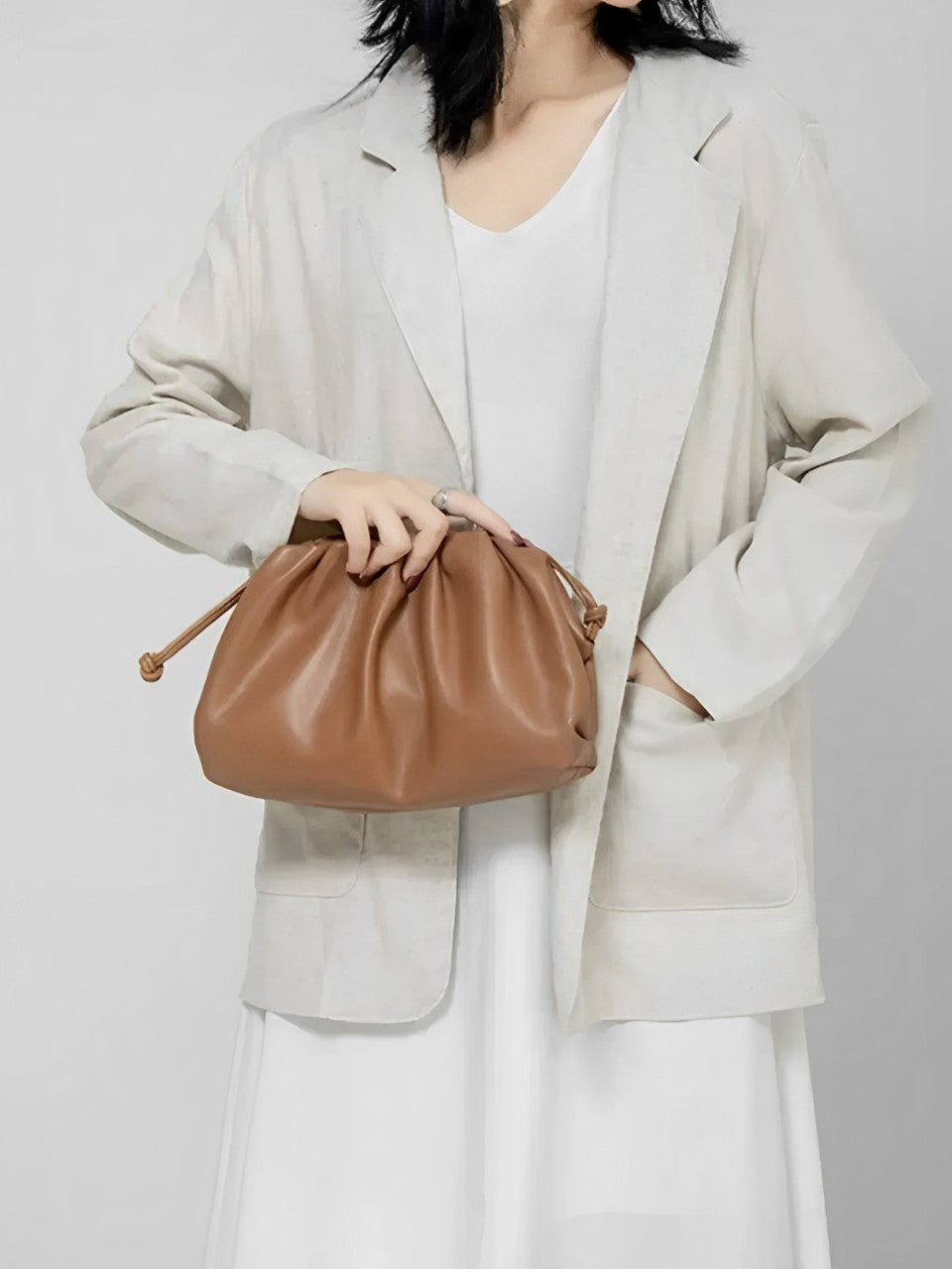 Bolsa Femenina Baguette Bandolera de Hombro en Cuero PU - Livia