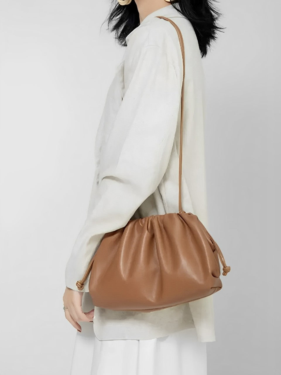 Bolsa Femenina Baguette Bandolera de Hombro en Cuero PU - Livia