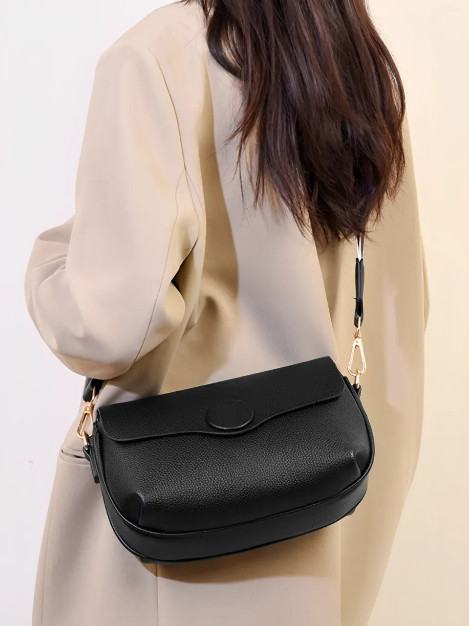 Bolsa Femenina de Hombro con Correa Ancha y Bolsillos con Cremallera - Jasmin