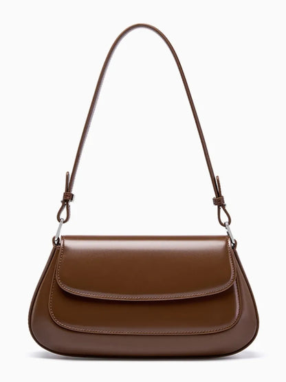 Bolsa Femenina Baguette de Hombro en Cuero con Asa Ajustable - Briana