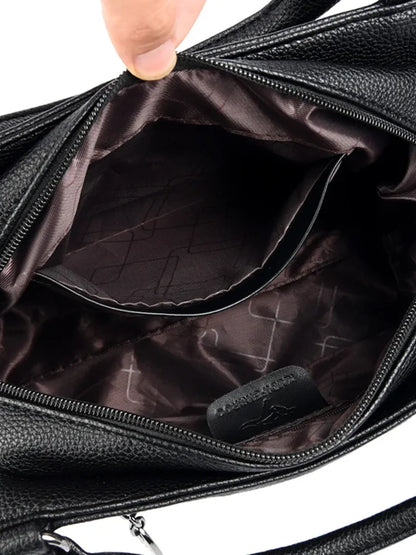 Bolsa Femenina Bandolera de Hombro en Cuero con Bolsillos Espaciosa - Amália