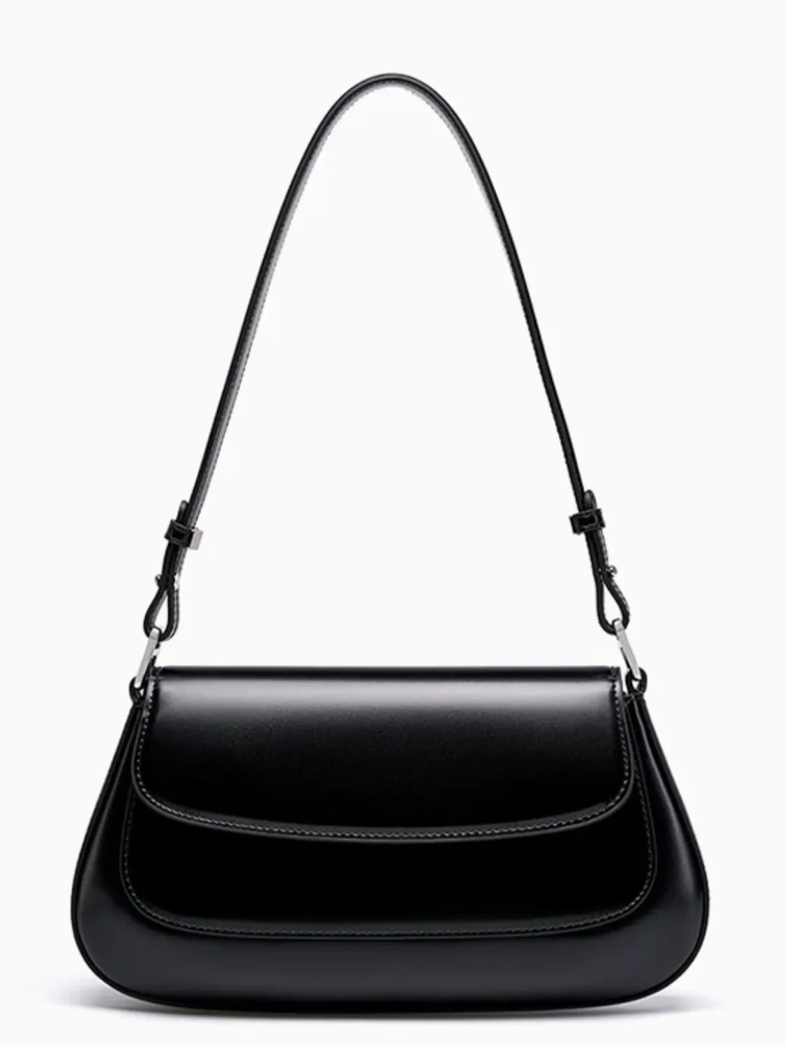 Bolsa Femenina Baguette de Hombro en Cuero con Asa Ajustable - Briana