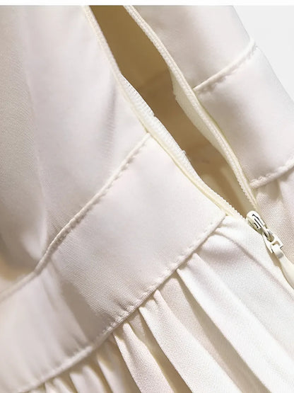 Vestido Femenino de Sastrería Blazer con Falda Plisada y Cinturón - Hana