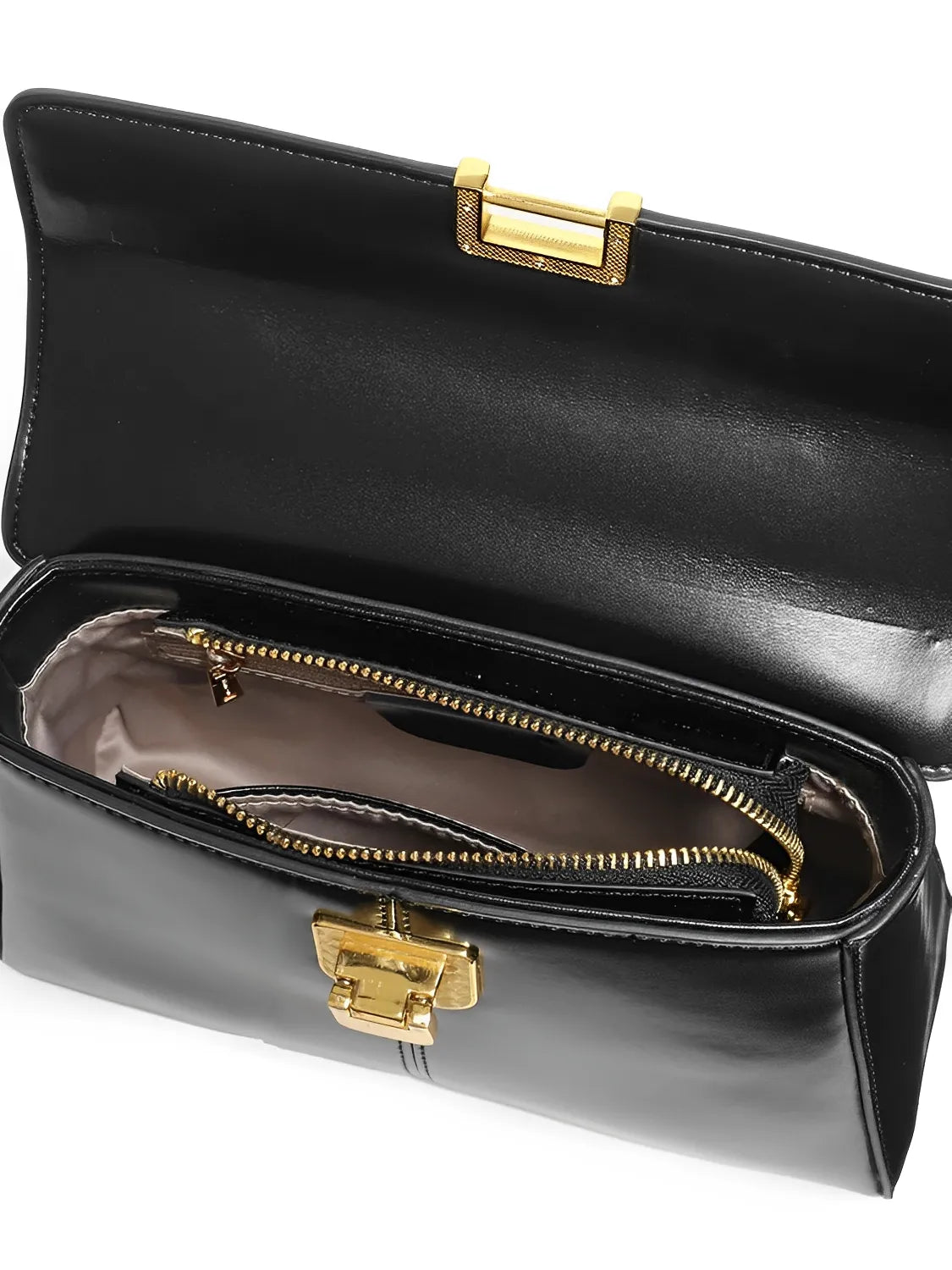 Bolsa Femenina de Cuero Bandolera con Paño Decorativo y Asa de Hombro Elegante - Lena