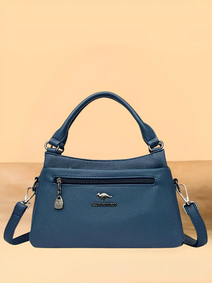 Bolsa Femenina Bandolera de Hombro en Cuero con Bolsillos Espaciosa - Amália