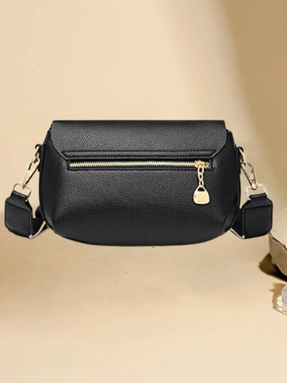 Bolsa Femenina de Hombro con Correa Ancha y Bolsillos con Cremallera - Jasmin
