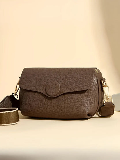 Bolsa Femenina de Hombro con Correa Ancha y Bolsillos con Cremallera - Jasmin