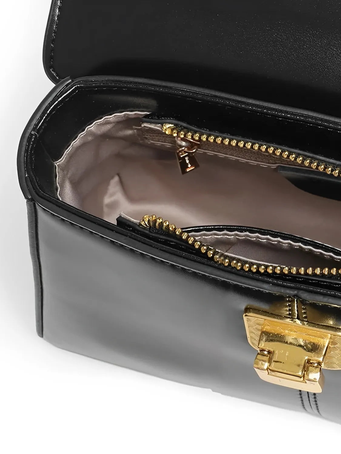 Bolsa Femenina de Cuero Bandolera con Paño Decorativo y Asa de Hombro Elegante - Lena