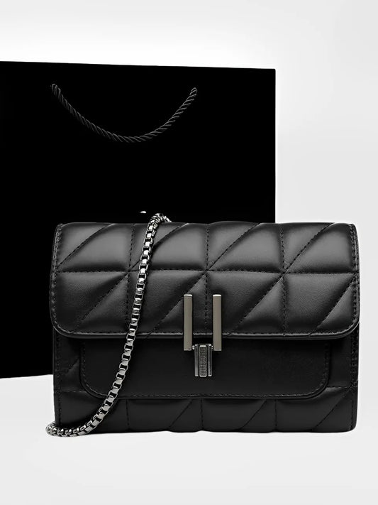 Bolsa Femenina de Hombro de Cuero PU Matelassé con Asa de Cadena – Celine