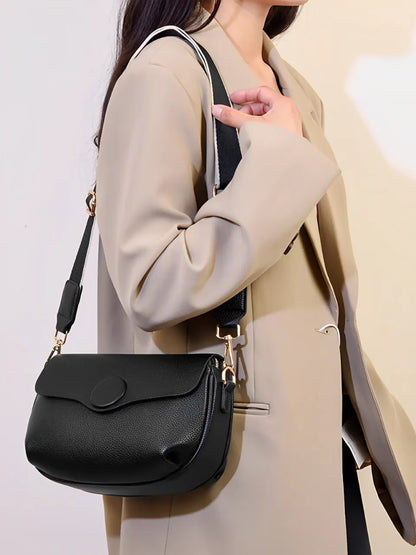 Bolsa Femenina de Hombro con Correa Ancha y Bolsillos con Cremallera - Jasmin
